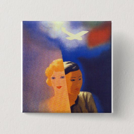 Air Orient ~ Europe - Orient Vierkante Button 5,1 Cm (Voorkant)