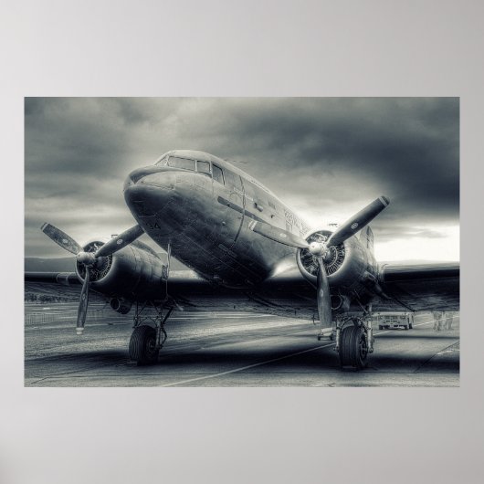Air Plane Aviation Dakota DC-3 Poster (Voorkant)