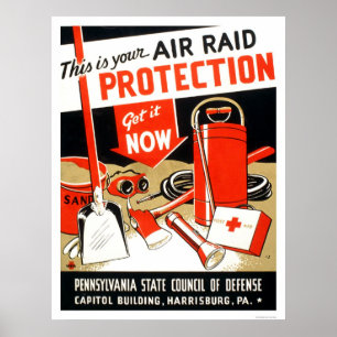 Air Raid Protection 1943 WPA Poster