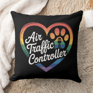 Air Traffic Controller Rainbow Heart Kussen