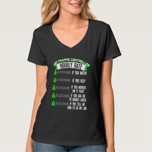 Air Traffic Controller Uurly Rate Atc T-shirt (Voorkant)