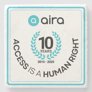 Aira 10e verjaardag/jubileum marmeren coaster stenen onderzetter