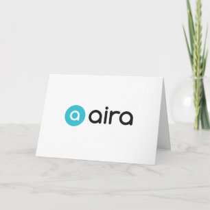 Aira Blauw en Zwart Logo Gefeliciteerd Kaart