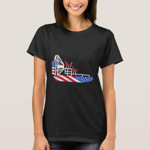 Airboot 4 juli Vlag van de VS Moerasboot Ventilato T-shirt