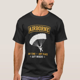 Airborne Altijd en overal Parachutist V T-shirt