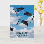 Airborne Black Graduation Caps Kaart (Gele Bloem)