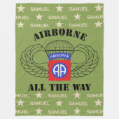 Airborne helemaal aangepaste naam Fleece Deken (Voorkant)