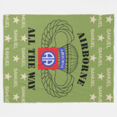 Airborne helemaal aangepaste naam Fleece Deken (Voorkant (Horizontaal))