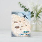 Airborne Paratroopers Jump Kerstfeestdag Briefkaart (Staand voorkant)