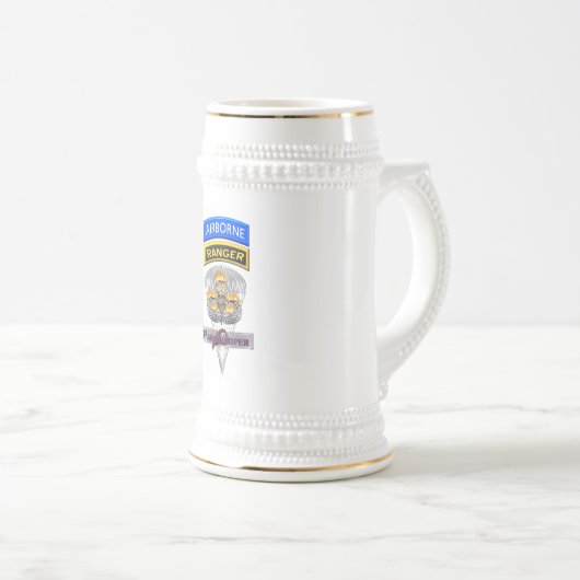 Airborne Ranger Master Flaming Parachutist Wings Bierpul (Voorkant rechts)