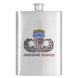 Airborne Ranger Master Flaming Parachutist Wings Flacon