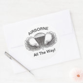 Airborne. Ronde Sticker (Envelop)
