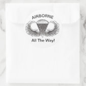 Airborne. Ronde Sticker (Tas)