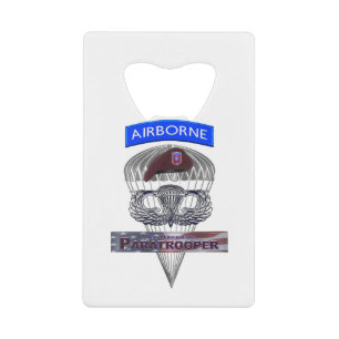 Airborne Tab Steel Paratrooper Jump Wings Kredietkaart Flessenopener