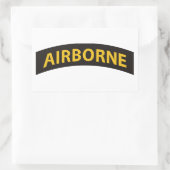 Airborne tab zwart/goud rechthoekige sticker (Tas)