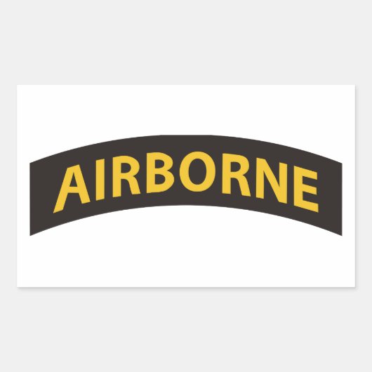 Airborne tab zwart/goud rechthoekige sticker (Voorkant)
