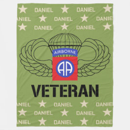 Airborne Veteran Custom Name Fleece
