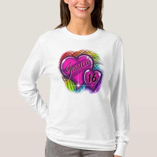 Airborstel Sweet 16 gepersonaliseerd T-Shirt (Voorkant)