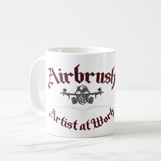 AIRBRUSH ARTIST OP HET WERK KOFFIEMOK (Voorkant links)