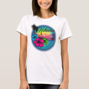 Airbrush Beach scène #03 T-shirt personnalisé