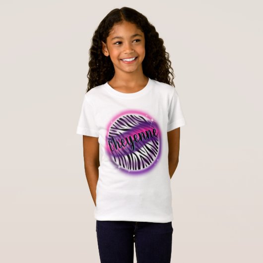Airbrush zebra nom d'impression conception T-shirt (Devant entier)