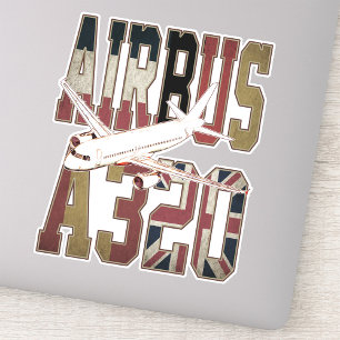 Airbus A320 Jetliner. Europese vlaggen Sticker