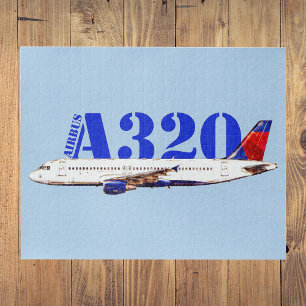 Airbus a320 vliegtuig aquarel tekening legpuzzel