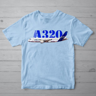 Airbus A320 Vliegtuig Aquarel tekening Profiel T-shirt