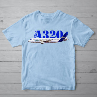 Airbus A320 Vliegtuig Aquarel tekening Profiel T-shirt