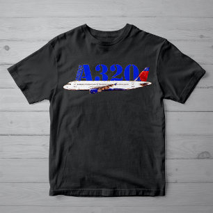 Airbus a320 Vliegtuig Waterverf tekening T-shirt