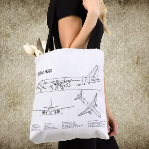 Airbus A320 - Vliegtuigblauwdruk-tekentafels BD Draagtas