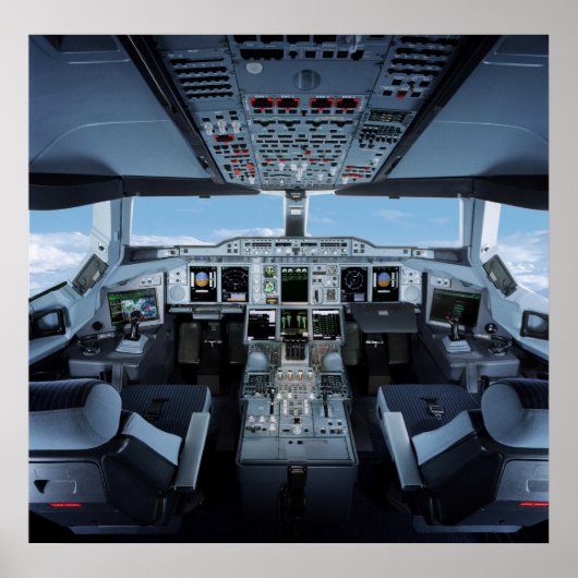 Airbus A380 - Cockpit HD Poster (Voorkant)