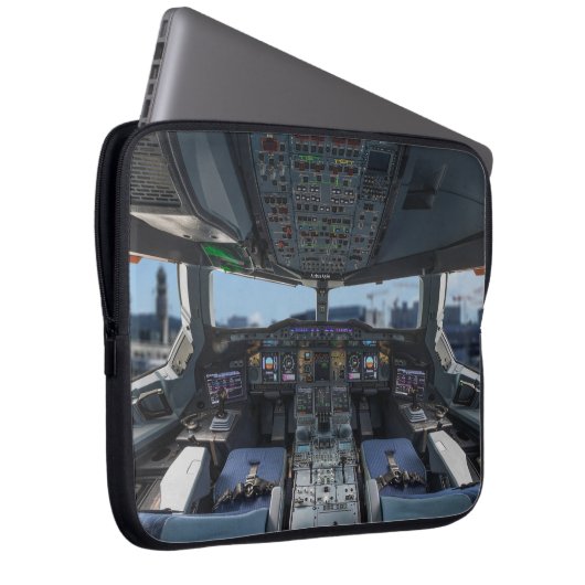 Airbus A380 Cockpit Laptop Sleeve (Voorkant Rechts)