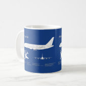 Airbus a380 - Vliegtuigblauwdruktekeningen ABD Koffiemok (Voorkant links)
