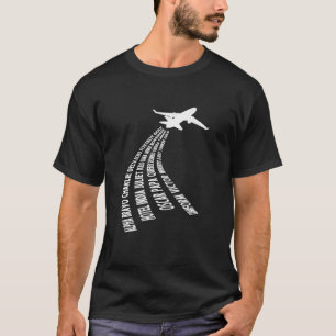 Airbus Pilot Phonetic Alphabet Wordclou T-shirt