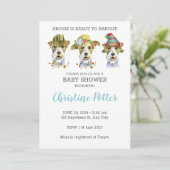 Airdale Terrier Puppy Theme Baby shower Invitation (Debout devant)