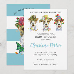 Airdale Terrier Puppy Theme Baby shower Invitation