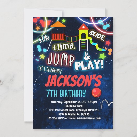 Aire de jeu Anniversaire Fête Invitation (Devant)