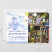 Aire de jeu Anniversaire Photo Invitation (Devant)