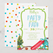 Aire de jeux Anniversaire Fête Invitation Parc En (Devant / Derrière)