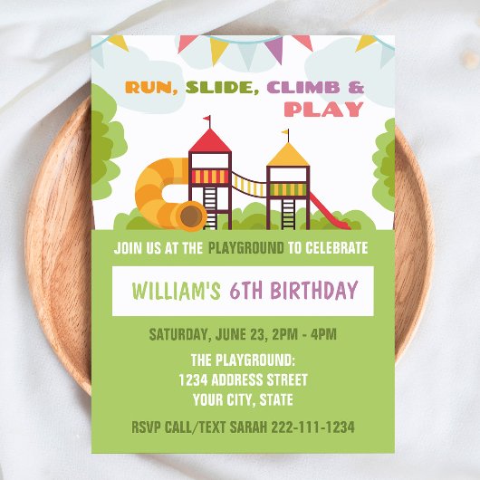 Aire de jeux Invitation d'anniversaire, Park Party