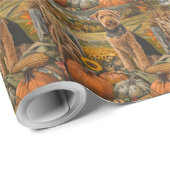 Airedale Autumn Harvest Thanksgiving Dog Cadeaupapier (Rol Hoek)