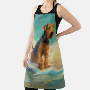 Airedale Beach Surfen Schilderij Schort