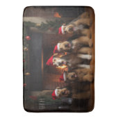 Airedale bij de open haard Kerstmis Badmat (Voorkant Verticaal)