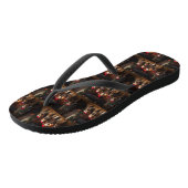 Airedale bij de open haard Kerstmis Teenslippers (Schuin)