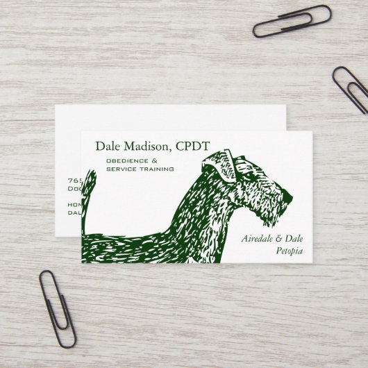 Airedale Dog Business Visitekaartje (Voorkant / Achterkant in situ)