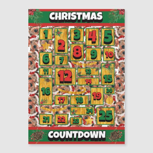 Airedale Dog Counting Kerstmis Advent Calendar (Voorkant)