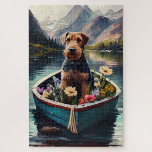 Airedale Dog op een peddel: een Schilderachtig avo Legpuzzel
