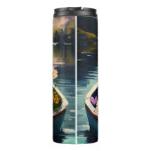 Airedale Dog op een peddel: een Schilderachtig avo Thermosbeker (Achterkant)