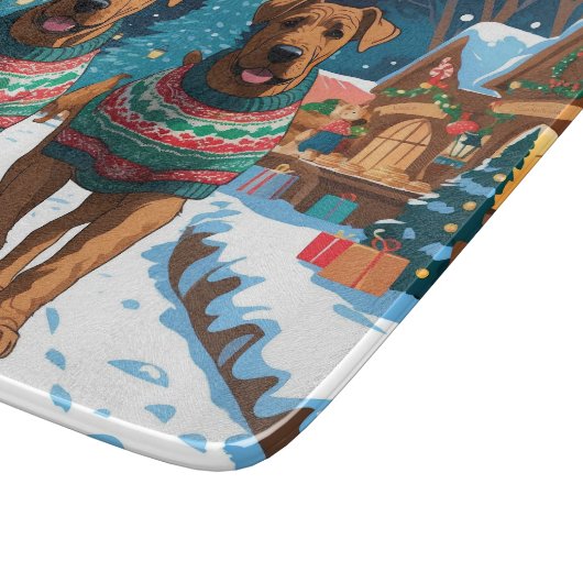 Airedale Dogs Christmas Snow Holiday Snijplank (Hoek)